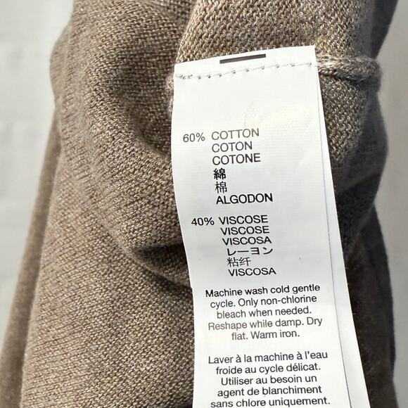 Gap Mens M Cotton Blend Pullover Solid Beige Round Neck Sweater New with Tags - Picture 4 of 6